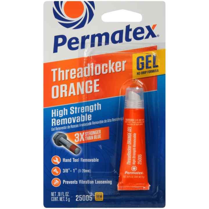 Permatex High Strength Removable Threadlocker Orange Gel, 5 G
