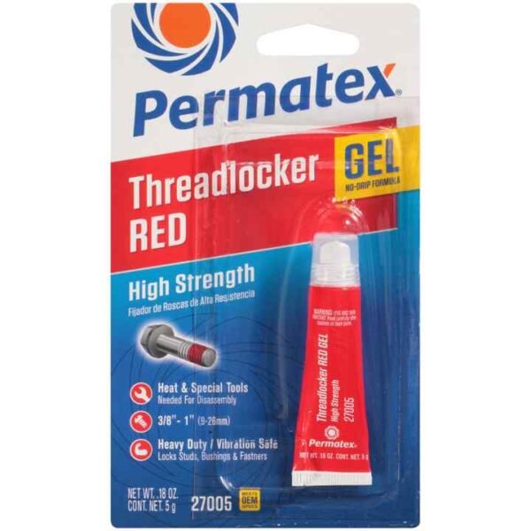 Permatex® 27005 High Strength Threadlocker Red Gel, 5 G