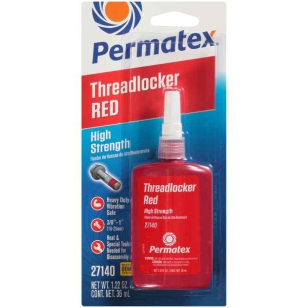 Permatex® 27140 High Strength Threadlocker Red, 36 Ml