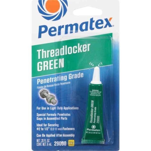 Permatex® 29000 Penetrating Grade Threadlocker Green, 6 Ml