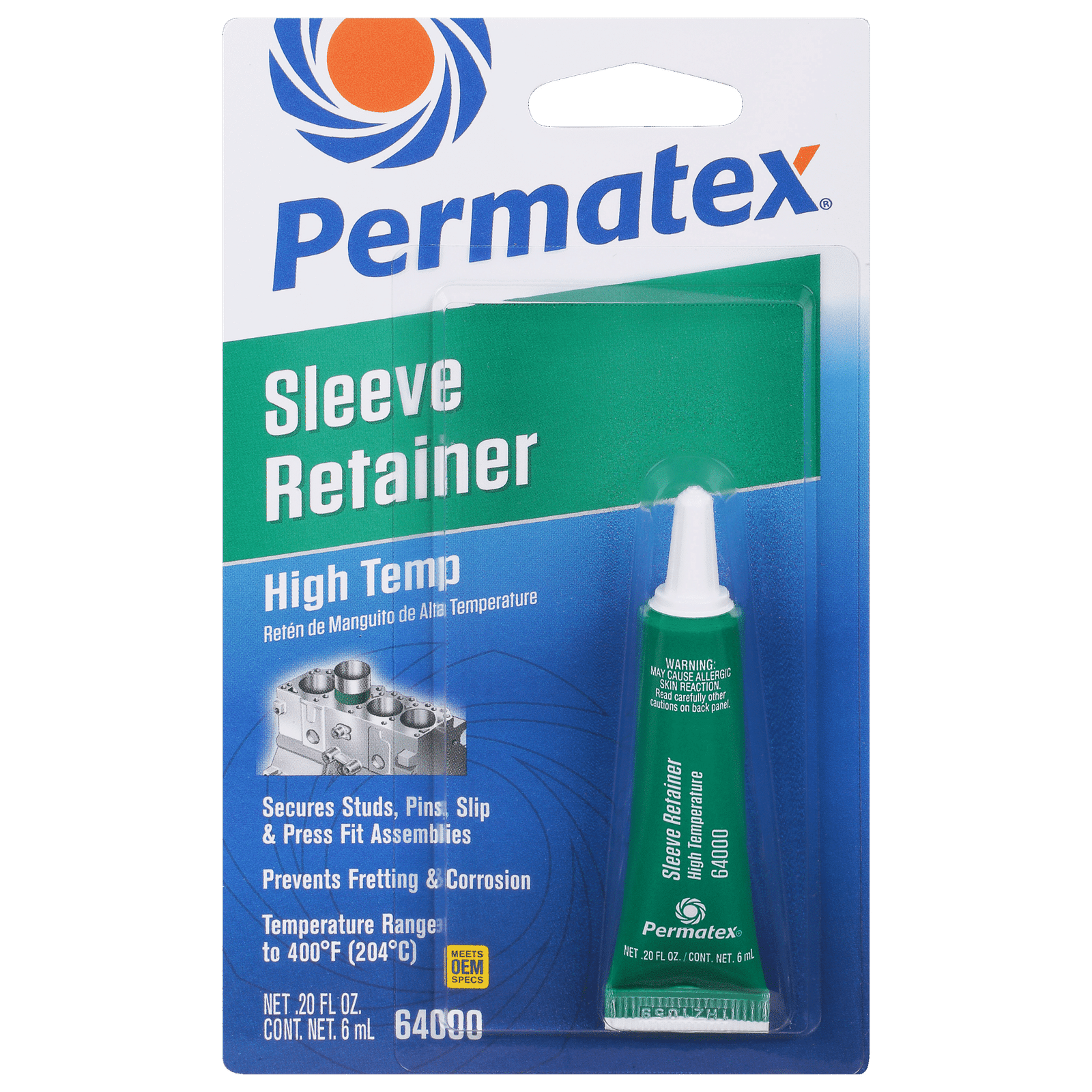 Permatex® 64000 High Temperature Sleeve Retainer, 6 Ml